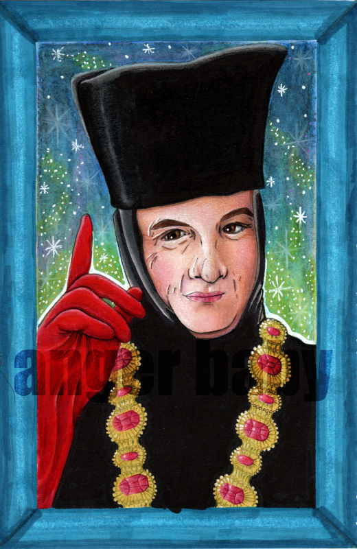 A portrait of the character Q from Star Trek.
