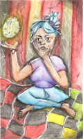 Self portrait with clock